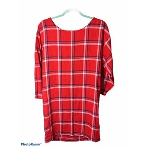Old Navy Flannel Tunic Dress Red Size Small